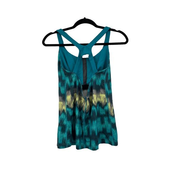 The North Face Top Womens Medium Tank Cypress Teal Yellow Racerback Athletic - Picture 2 of 7